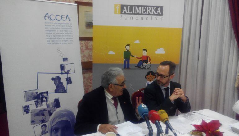 El presidente de Accem, Pedro Puente, y el director de la Fundación Alimerka, Antonio Blanco