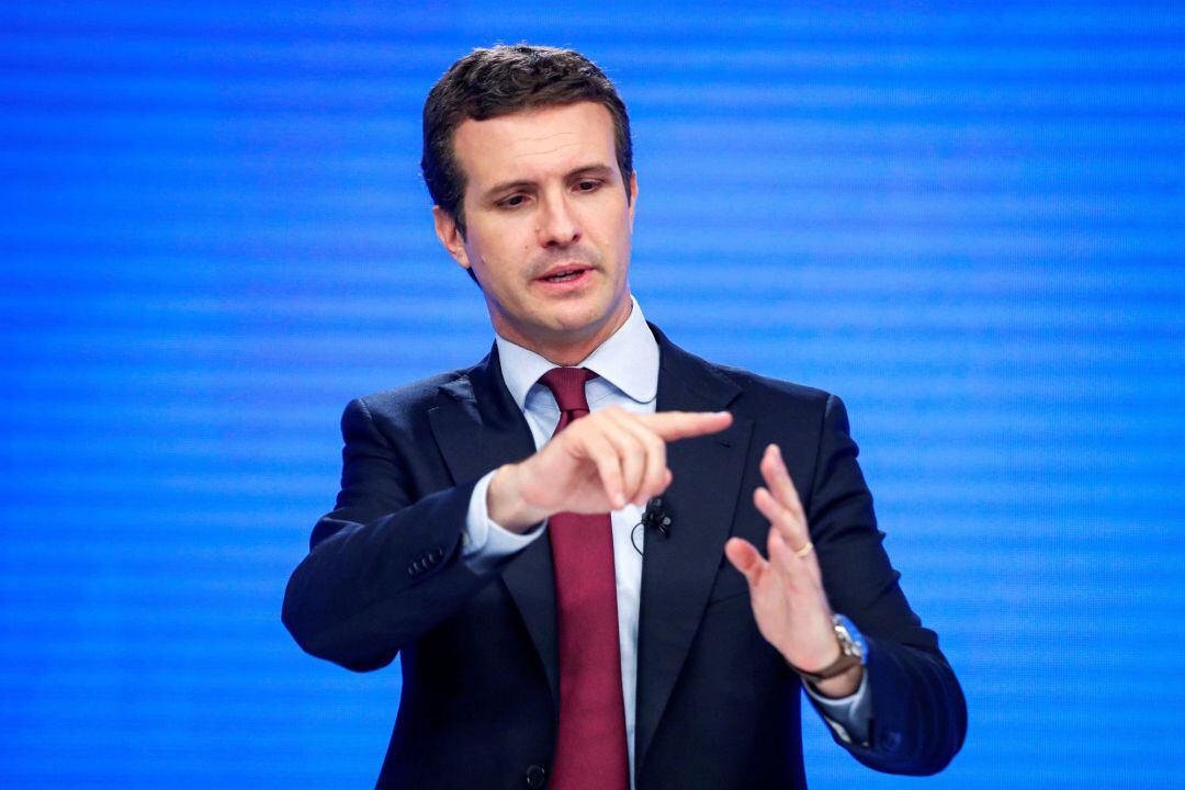 El presidente nacional del PP, Pablo Casado