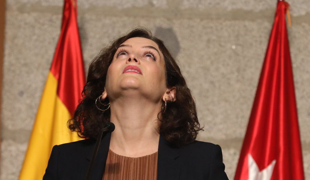 La presidenta de la Comunidad de Madrid, Isabel Díaz Ayuso, durante una rueda de prensa el pasado 18 de septiembre de 2020 