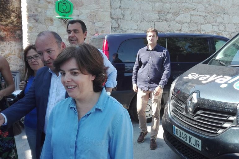 Soraya Saenz de Santa María en su visita a Zamora