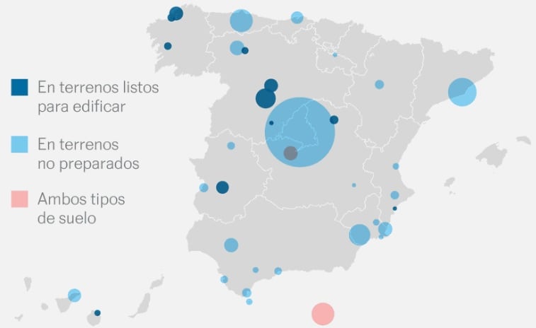 Mapa del reparto de viviendas protegidas que el Gobierno de España pretende construir en terrenos del Ministerio de Defensa, entre ellos los de La Remonta, en Santander.