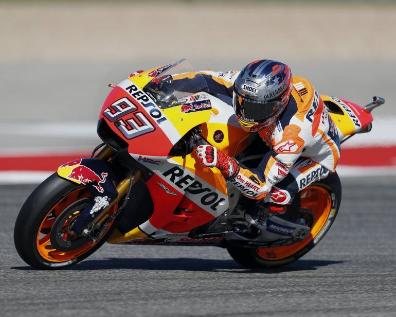 Márquez en el GP de Austin sobre su moto