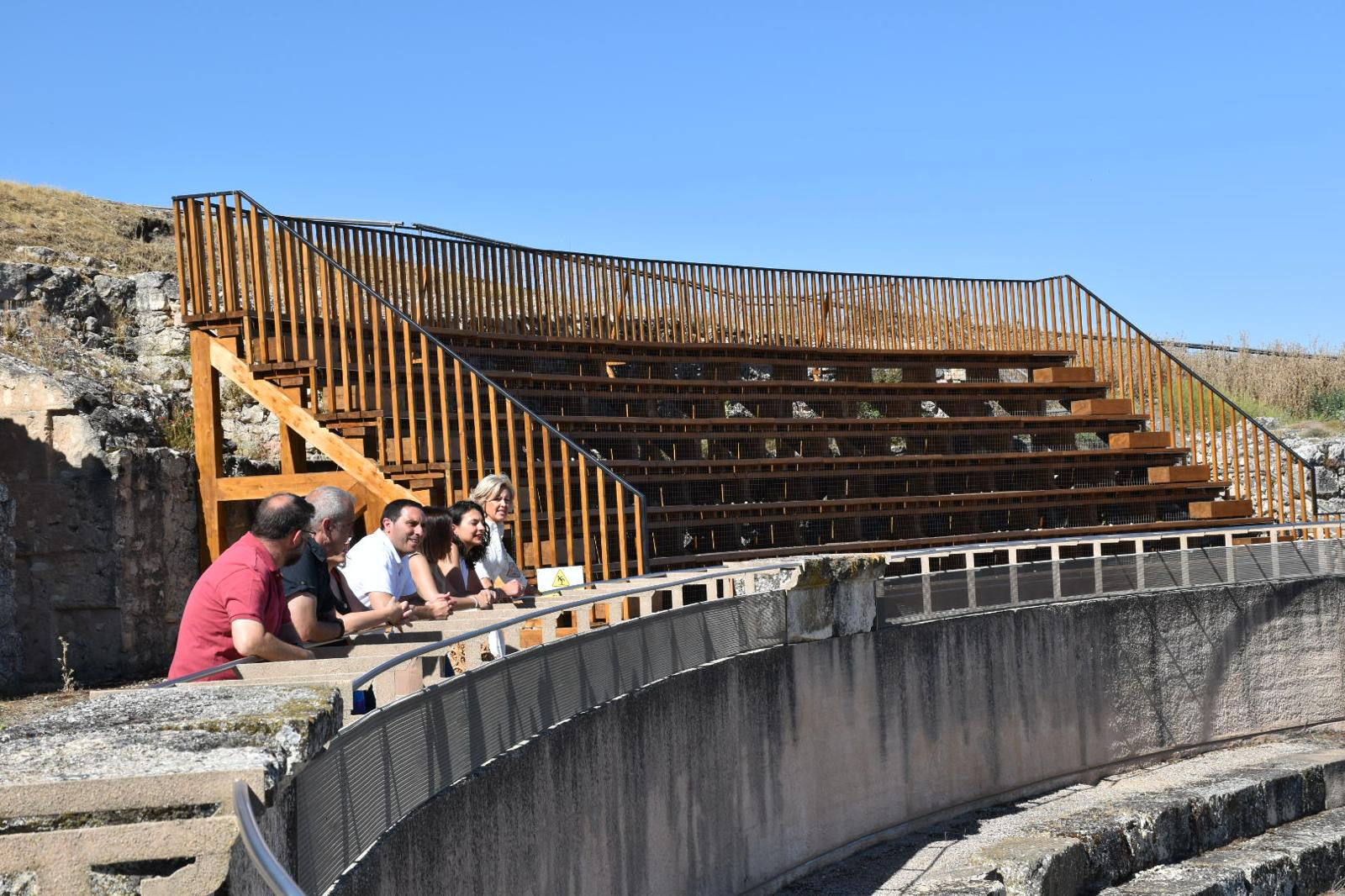 Obras en el graderío de Segóbriga, en Saelices (Cuenca)