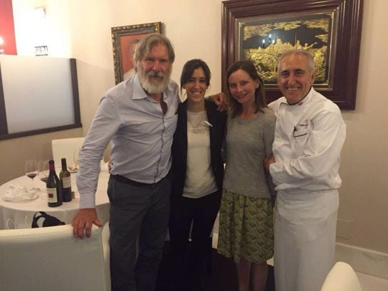 Harrison Ford y Calista Flockhart en el restaurante de Adolfo en Toledo