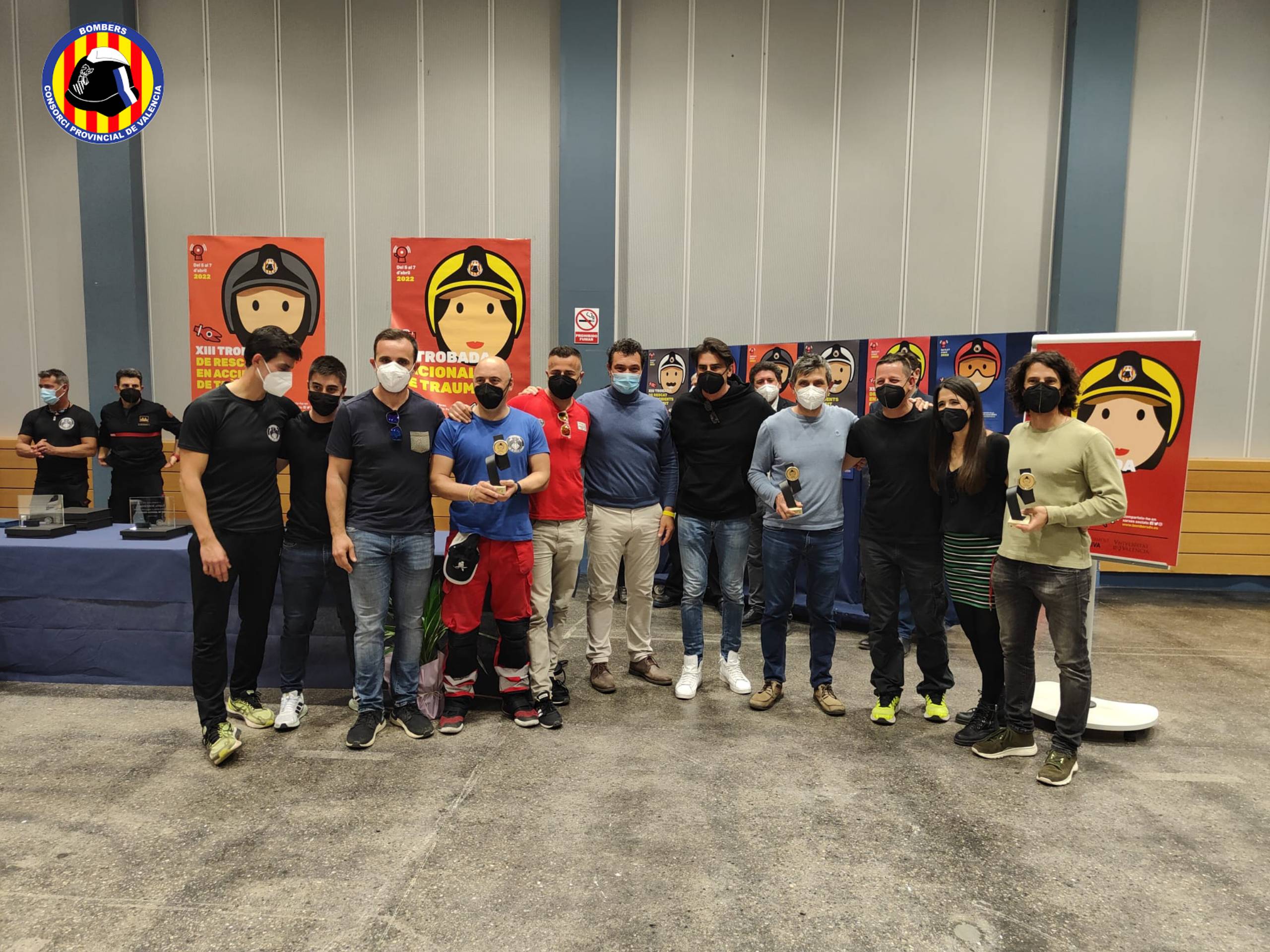 Equipo ganador de la Zona 4 de los bomberos de Gandia