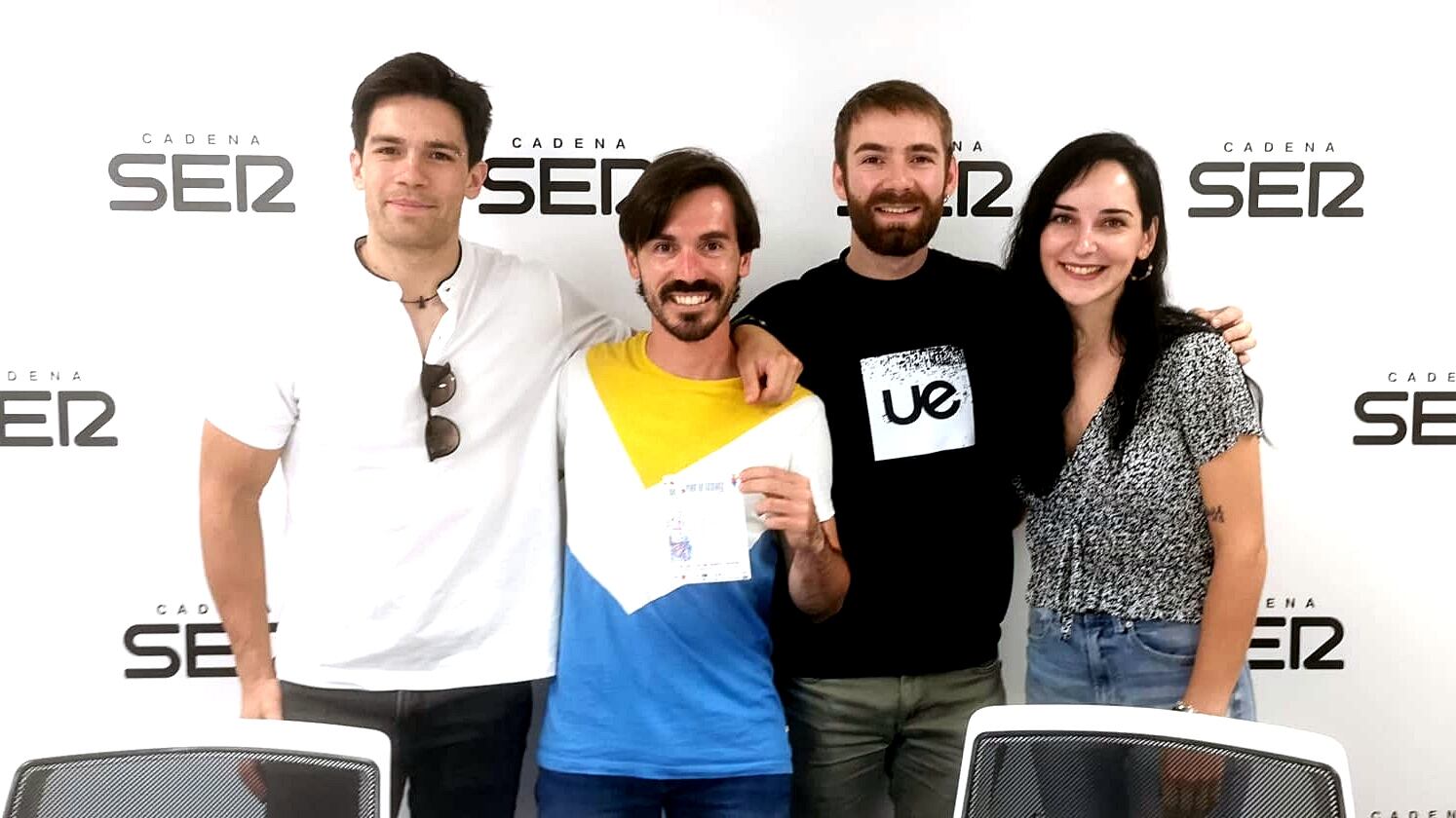 'A pint of science', con (de izq. a dcha.) Andrés Fuentes, José María Buill, Unai Pérez y Jessica Planelles