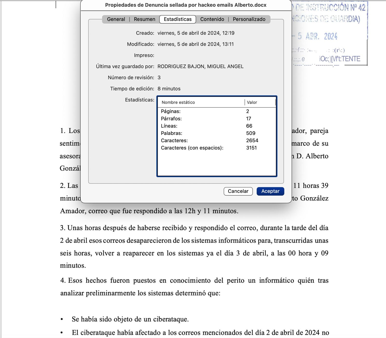 Metadatos del documento guardado por Miguel Ángel Rodríguez