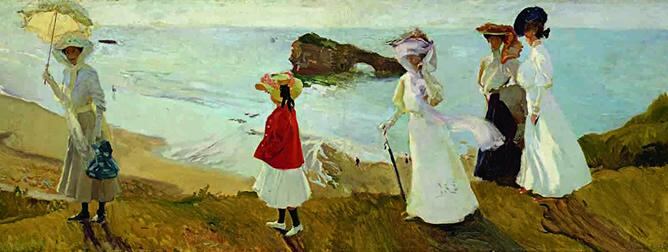 Paseo del faro de Biarritz. Joaquín Sorolla.