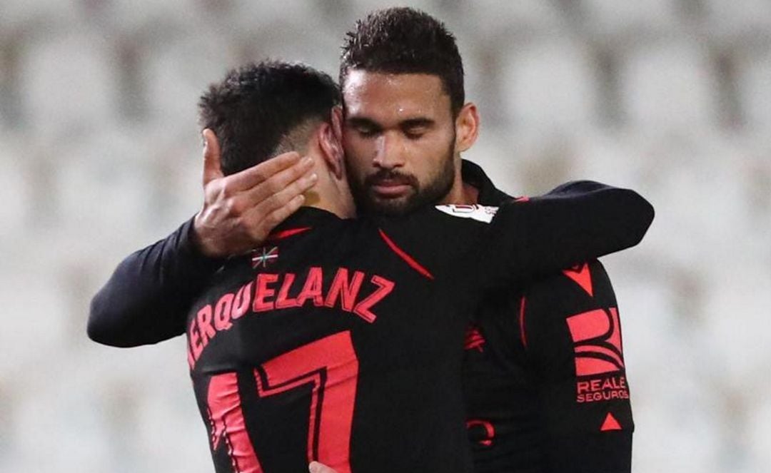 Willian José celebra su último gol con la camiseta de la Real
