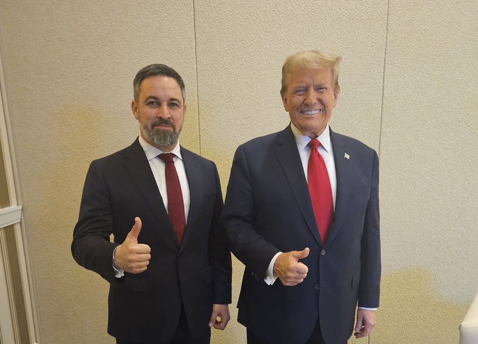 Santiago Abascal y Donald Trump tras su reunión.