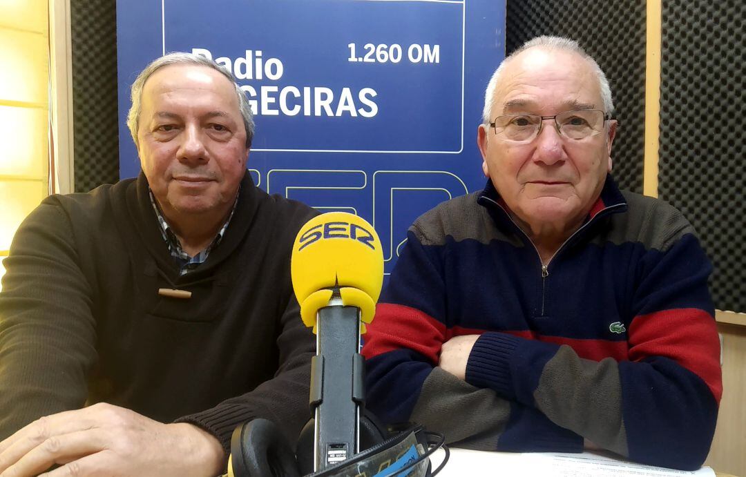 Javier Melagar y Juan Lozano, de la Asociación de Jubilados y Pensionistas del Campo de Gibraltar, durante su intervención en Hoy por Hoy Campo de Gibraltar para hablar de las pensiones.