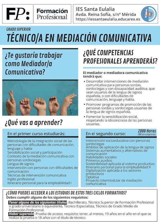 Ciclo Formativo de Grado Superior en Técnico en Mediación Comunicativa