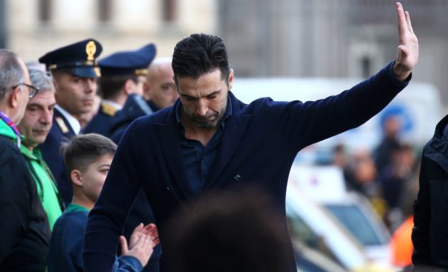 El portero de la Juventus, Gianluigi Buffon, ha asistido al funeral de Davide Astori.