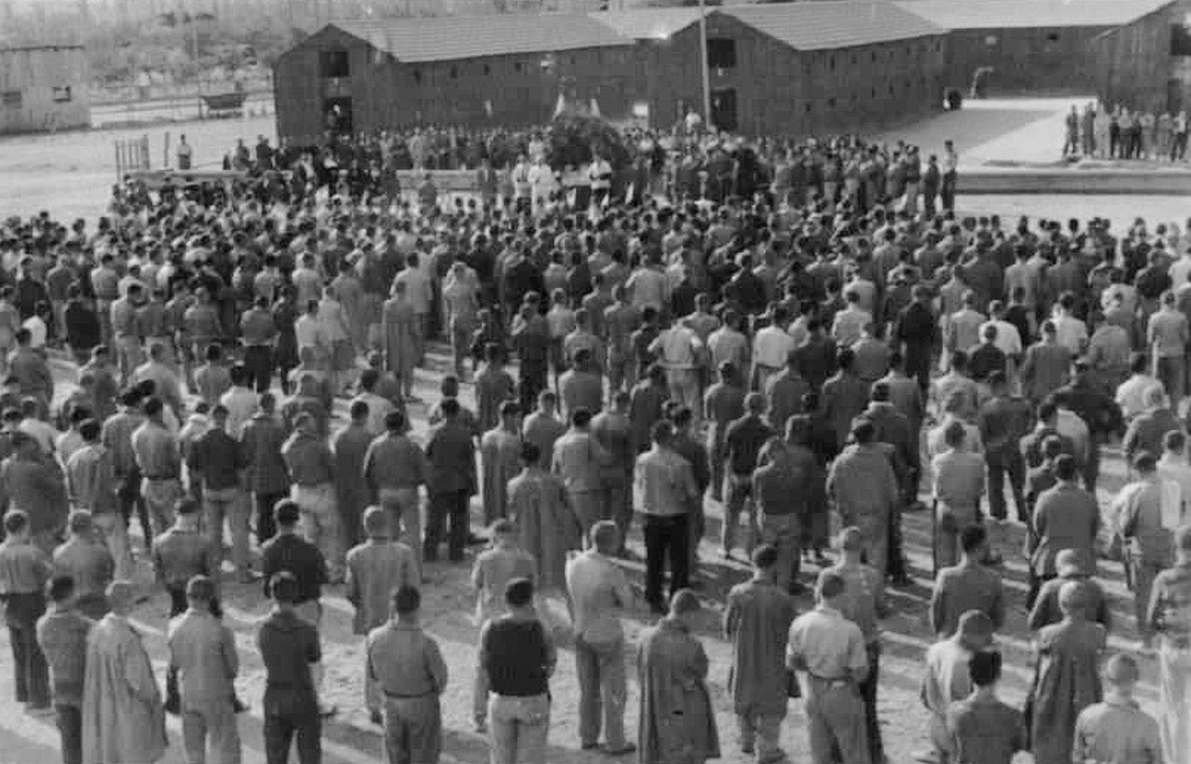 Una de las imágenes que se conservan de cuando el campo de prisioneros estaba activo