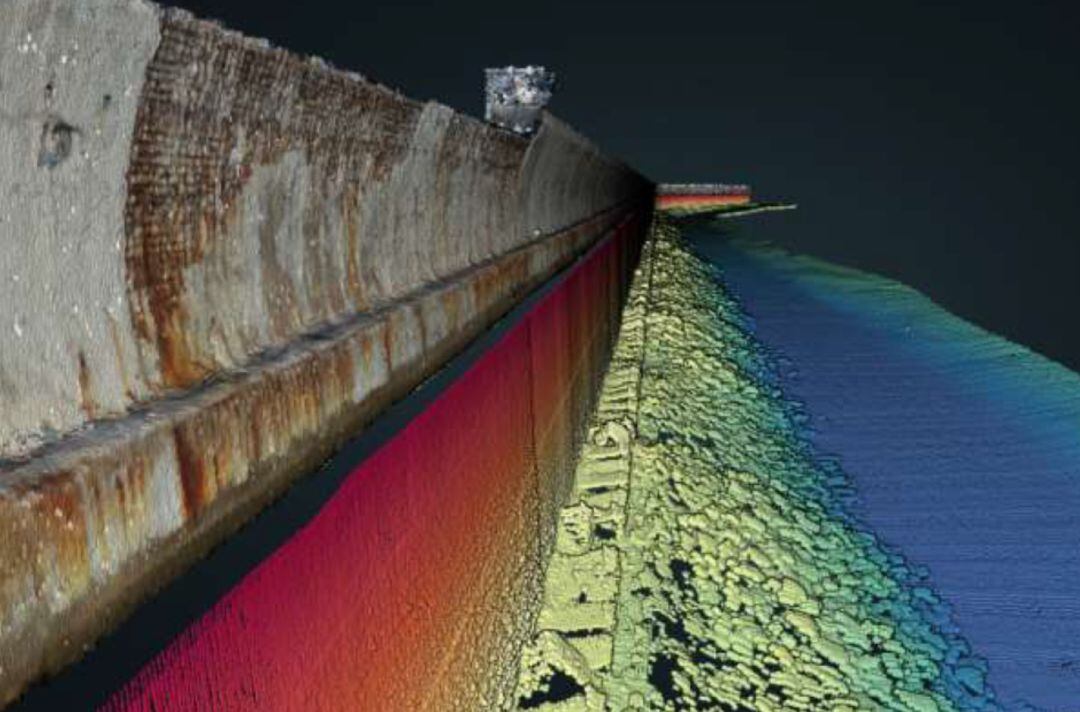 Una de las imágenes del informe sobre el estado del dique de levante