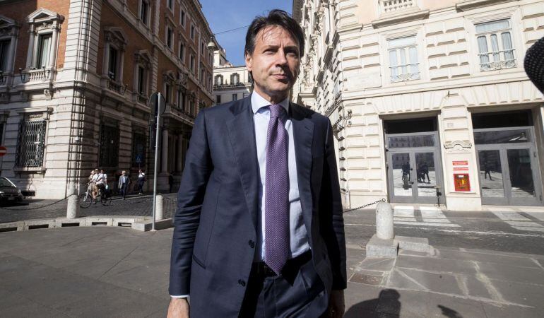 El jurista Giuseppe Conte llega al Congreso de los Diputados en Roma (Italia).