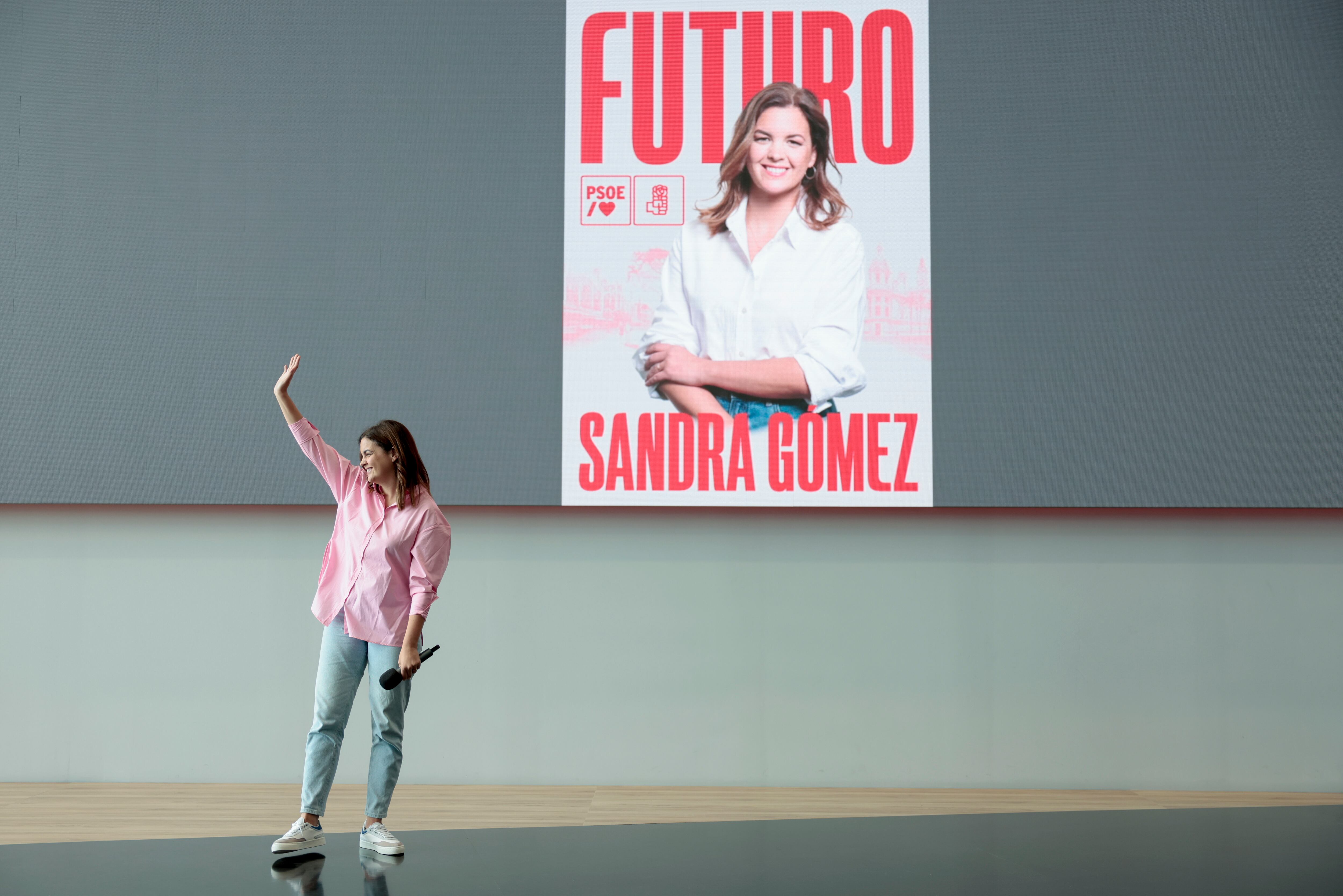 La vicealcaldesa de València y candidata del PSPV-PSOE a la Alcaldía, Sandra Gómez, durante la presentación de su campaña para las elecciones municipales del 28 de mayo.