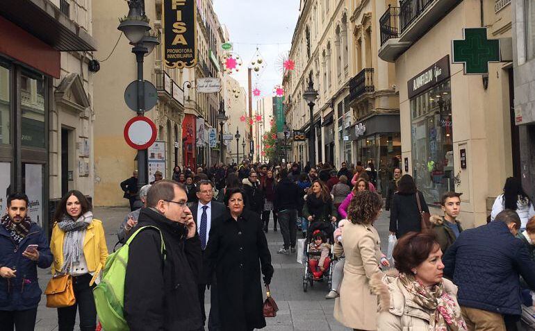 El centro de Córdoba durante la campaña navideña.