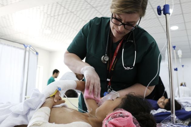 Uno de los menores atendidos en el hospital West Emergency de Erbil