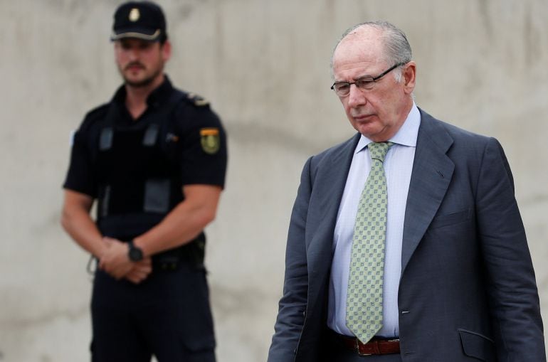 El expresidente de Bankia, Rodrigo Rato, a su llegada al juzgado