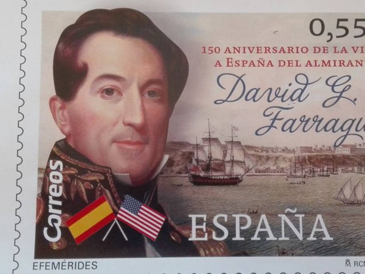 Un sello para conmemorar la visita de David Farragut en 1868