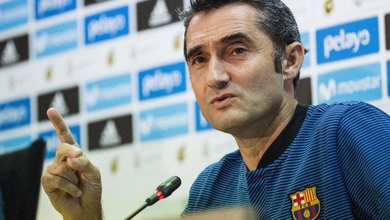 Valverde habla con la prensa sobre el partido del domingo