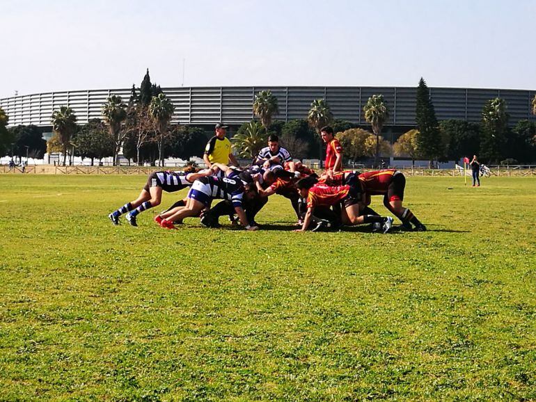 Partido de rugby disputado el pasado domingo en la Pradera 