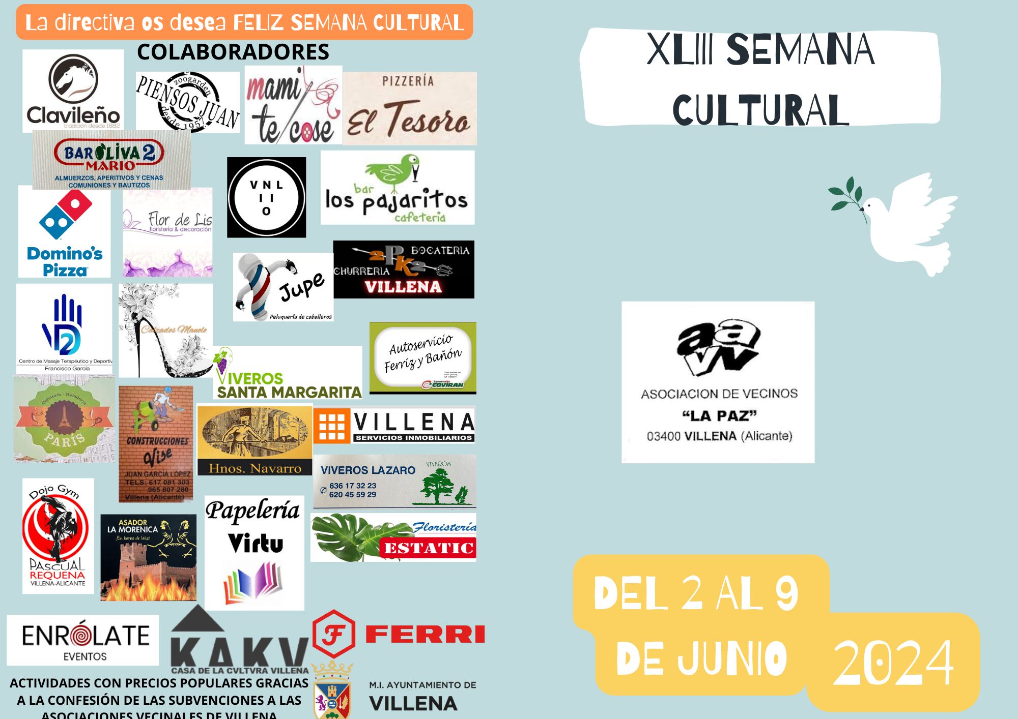 Semana Cultural. Programa