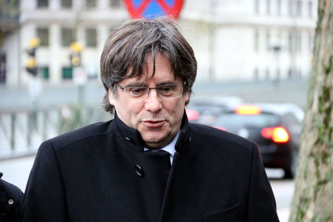 Carles Puigdemont, a su llegada a la vista por su euroorden este lunes