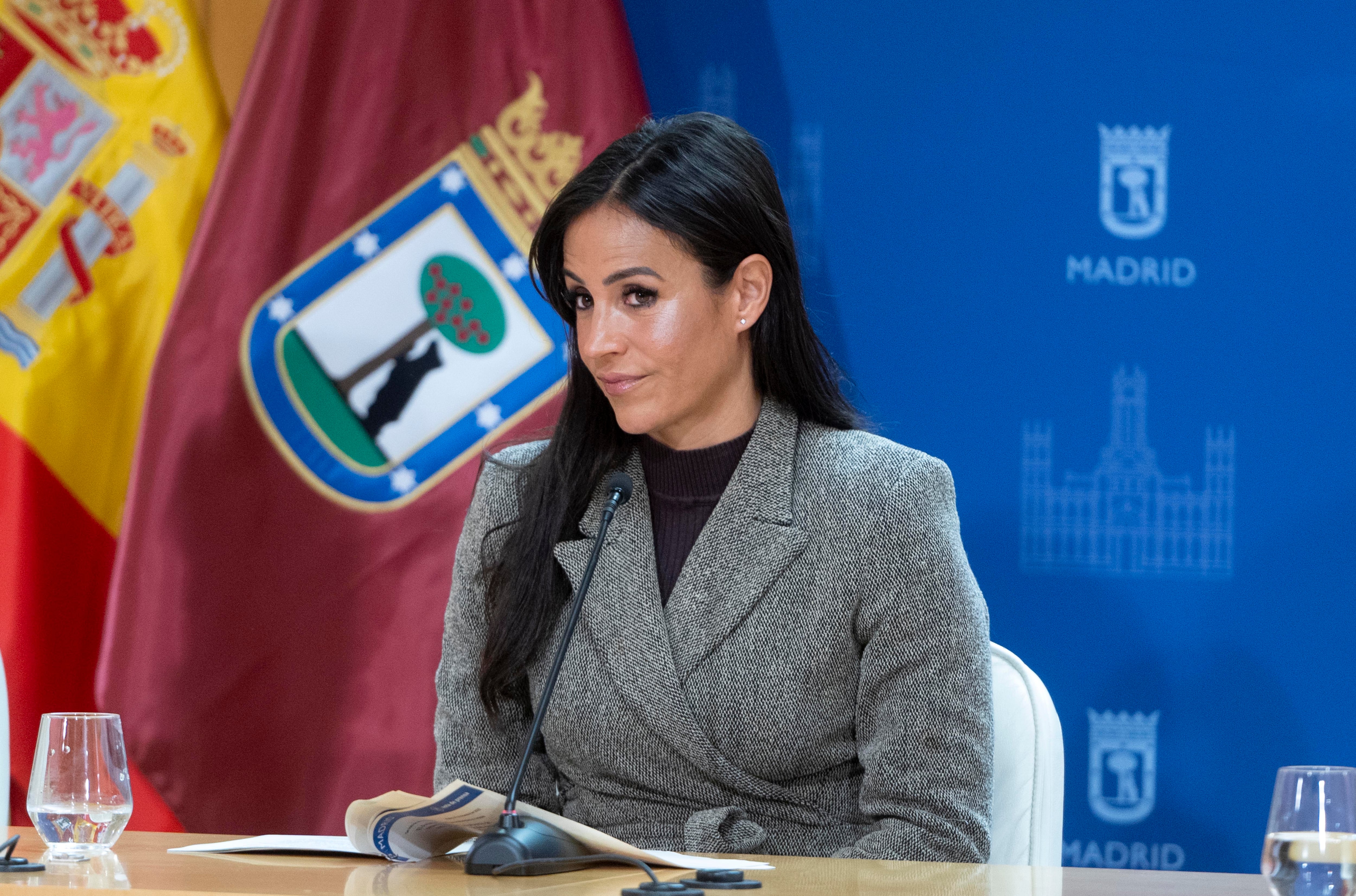 Begoña Villacís durante una rueda de prensa en el Ayuntamiento de Madrid