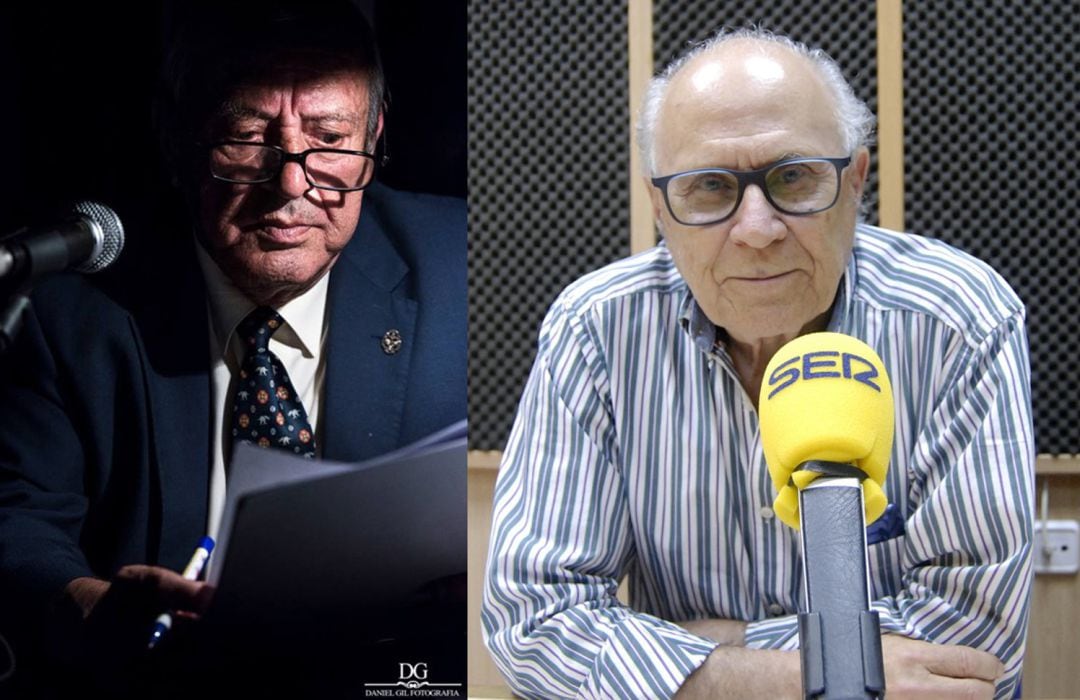 Pepe Ojeda durante la lectura de un pregón en un fotografía de Daniel Gil y José Luis Pavón en una de sus intervenciones en Radio Algeciras.