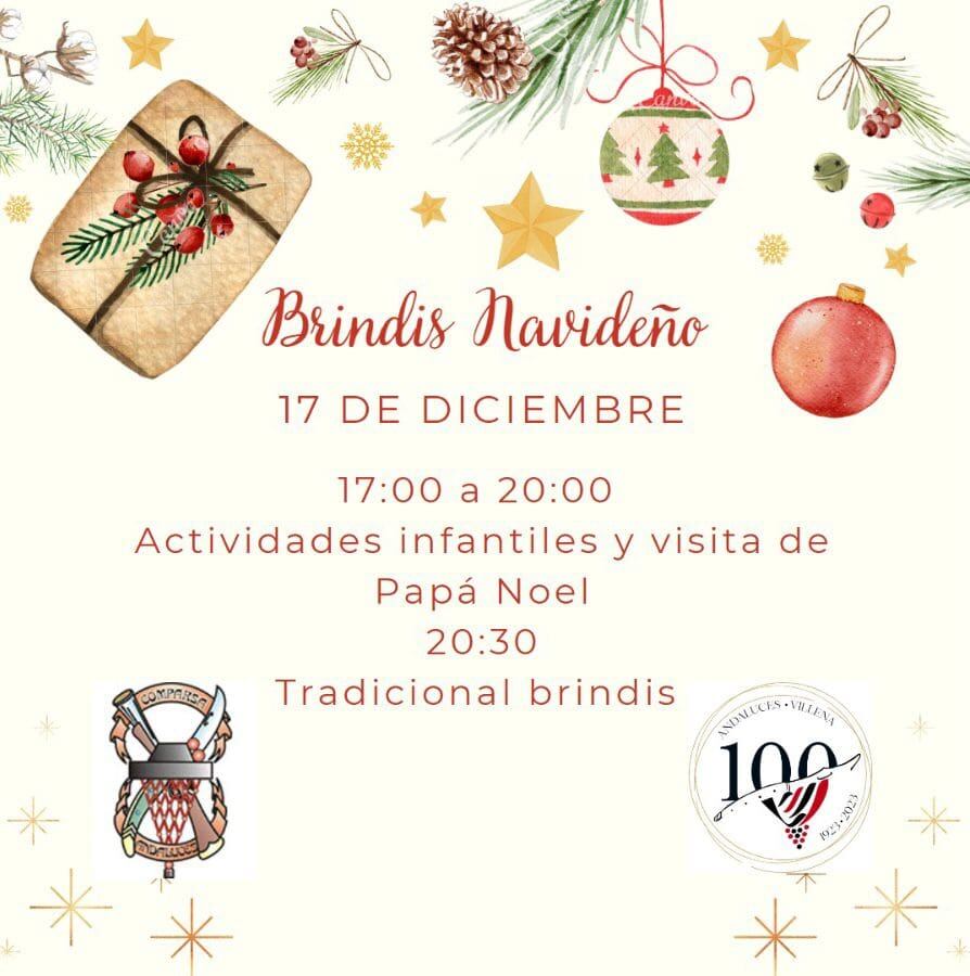 invitación para el brindis de Navidad de la Comparsa