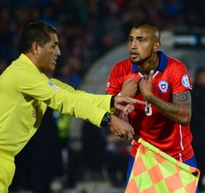 Vidal, en el choque contra México.