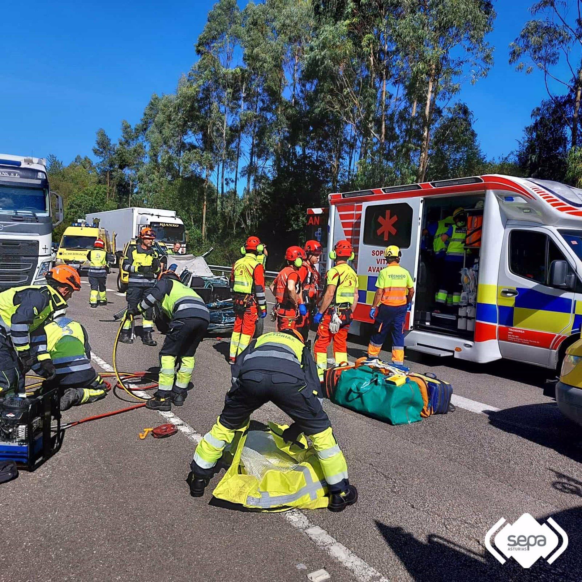 Imagen de la intervención de los servicios de emergencia facilitada por el SEPA.