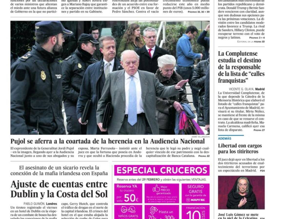 Portadas periódicos 11 de febrero de 2016