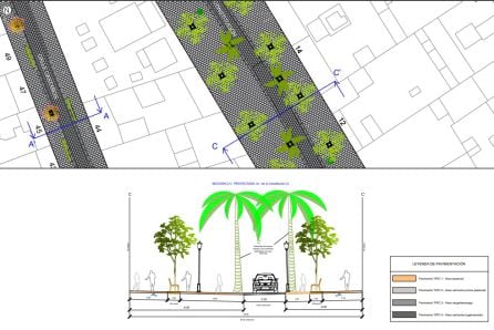 Plano del proyecto de peatonalización