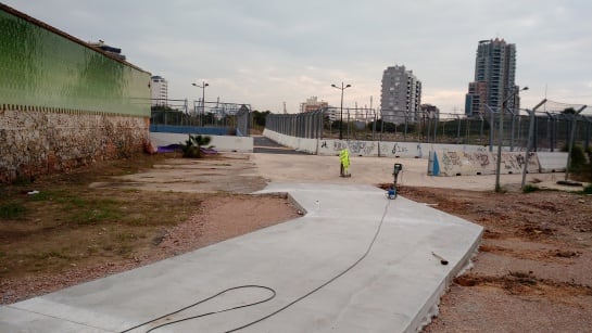 Obras en la Pasarela del Cuc de Llum y alrededores en Valencia