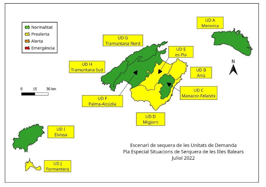 Evolución de las reservas hídricas, según el Govern