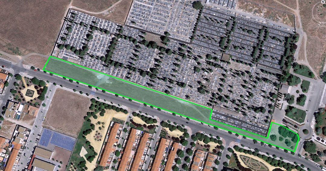 Espacio que ocupará la zona verde &quot;in memoriam&quot;