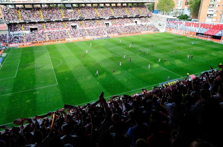 Vista general del estadio de Vallecas