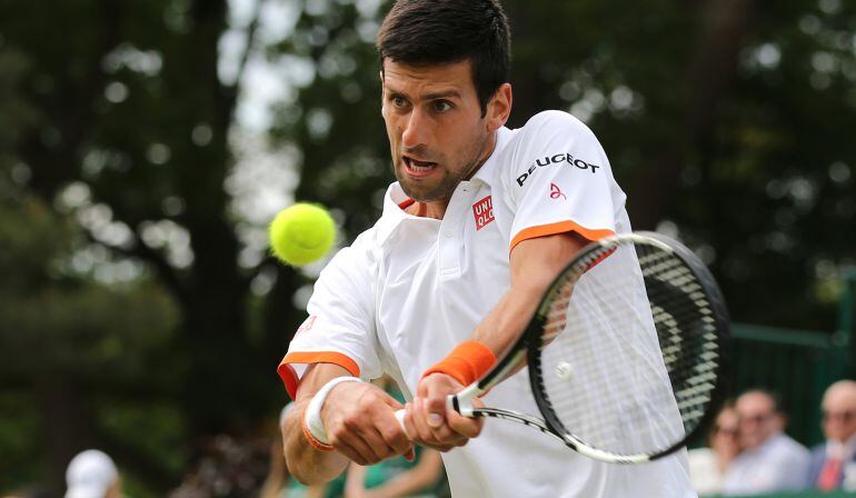 Djokovic, durante un partido de exhibición