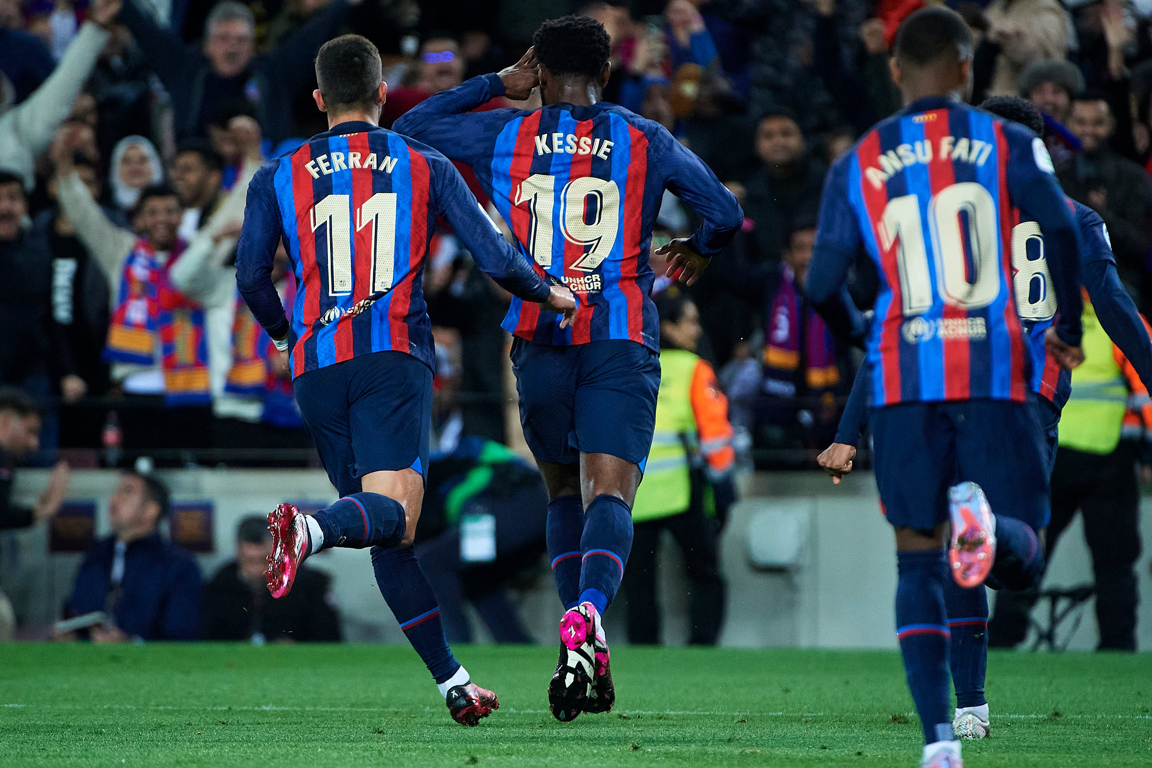 Franck Kessié, celebrant el gol contra el Reial Madrid amb el FC Barcelona