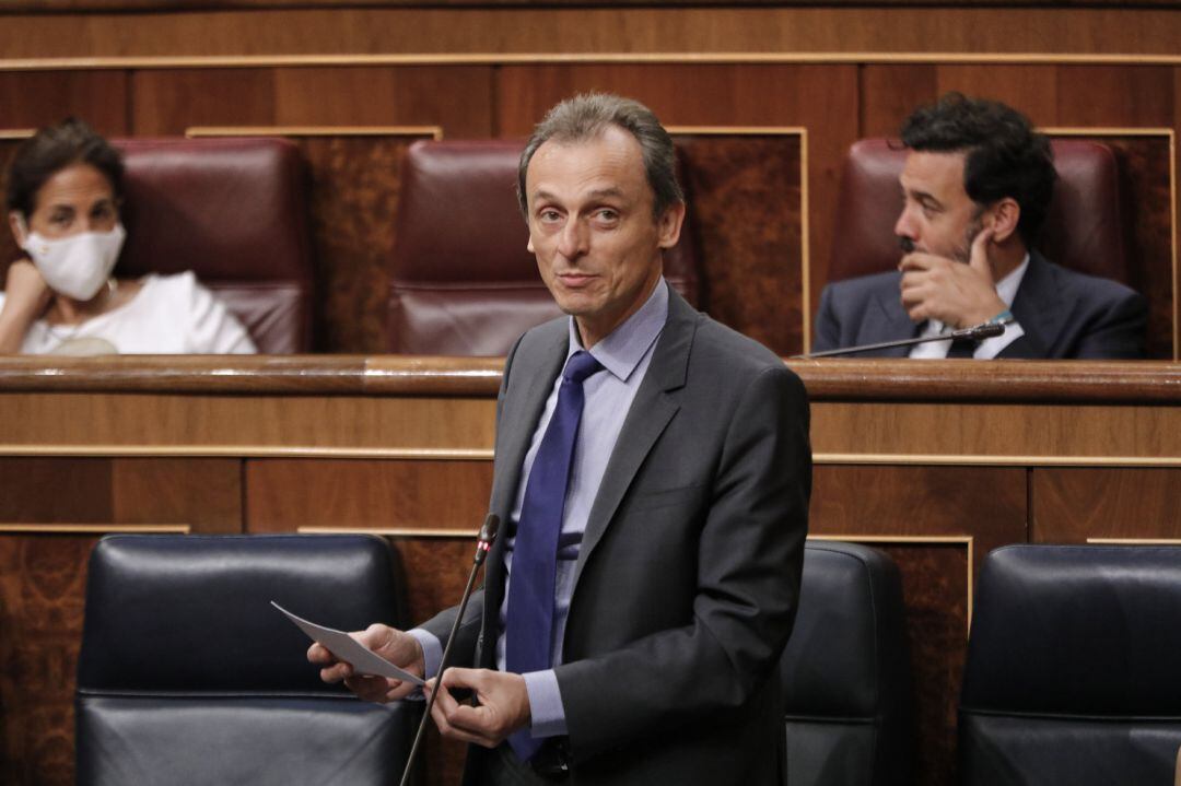 El ministro de Ciencia e Innovación, Pedro Duque, en el Congreso.