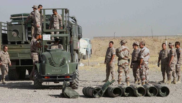 Militares españoles en la base de Herat, en Afganistán, en una foto de archivo