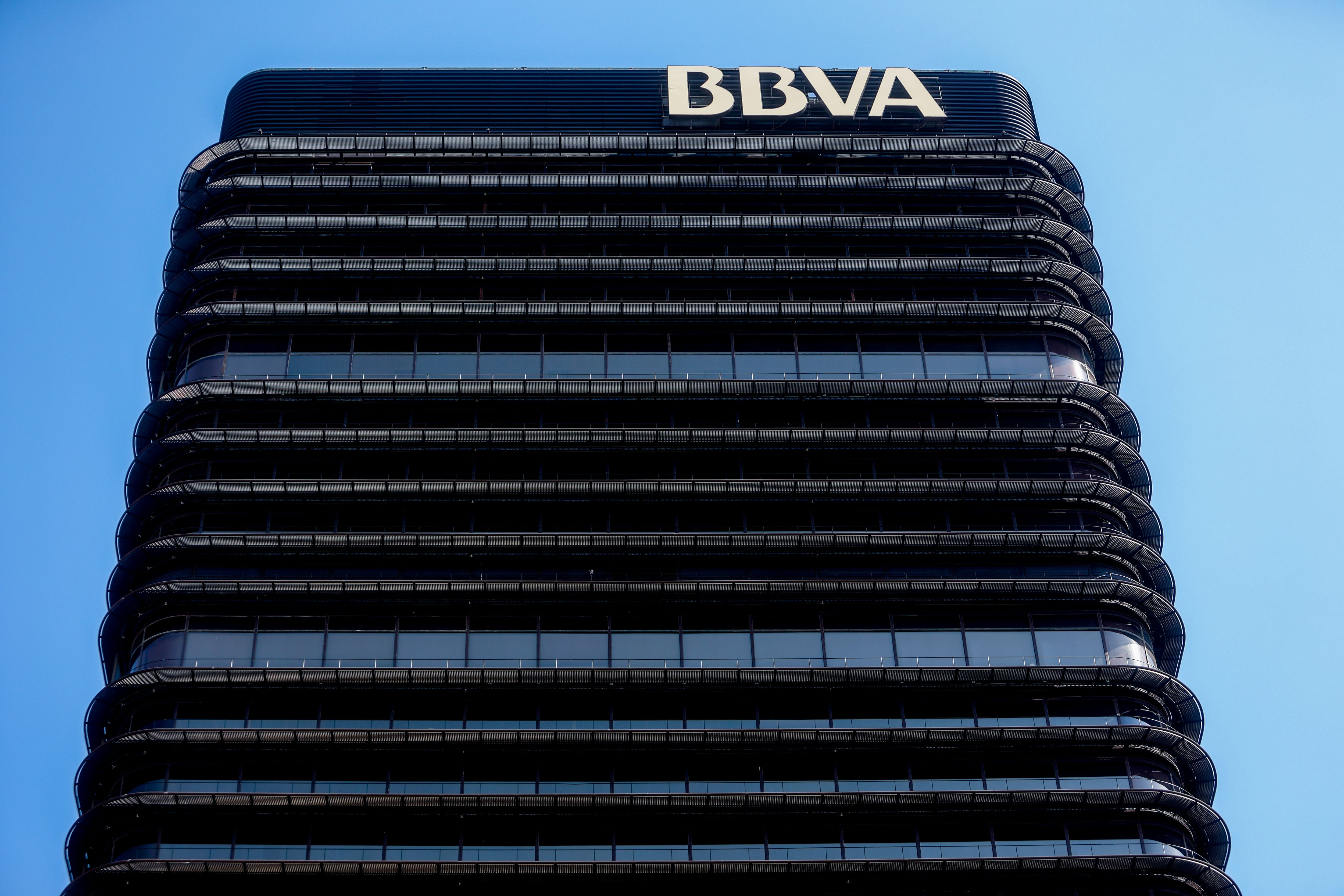 MADRID, SPAIN - JULY 31: Façade of the Bilbao bank tower, as of July 31, 2022, in Madrid, Spain. Castellana 81 (formerly Torre BBVA or Torre del Banco de Bilbao) is a building designed by Spanish architect Saenz de Oiza. The project is the winner of a competition restricted to a number of prestigious professionals, by the Bank of Bilbao, in 1971, for the construction of the headquarters in the AZCA financial center in Madrid. (Photo By Ricardo Rubio/Europa Press via Getty Images)