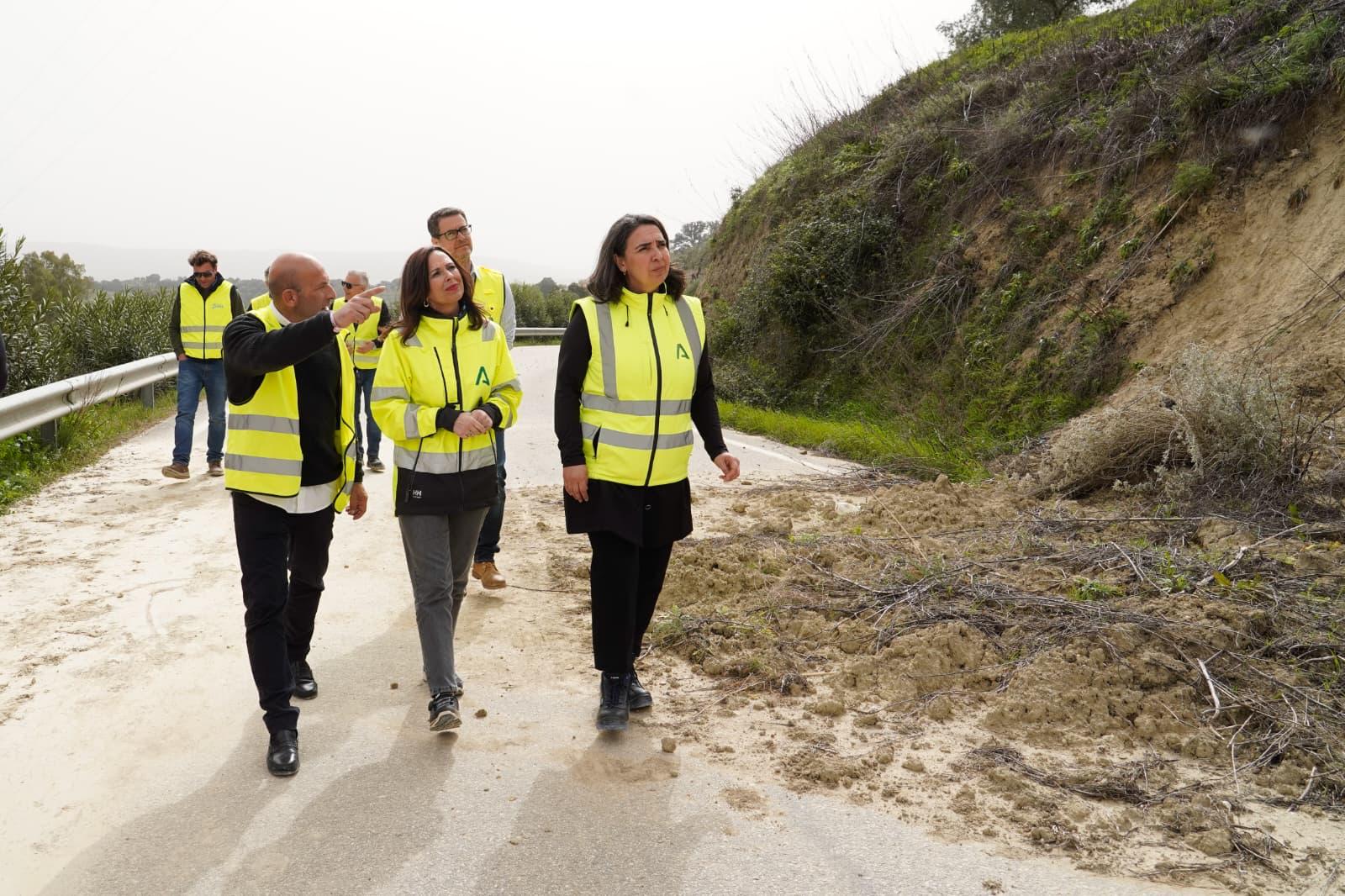 Rocío Díaz durante una visita a Alcalá del Valle