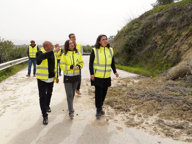 Rocío Díaz durante una visita a Alcalá del Valle