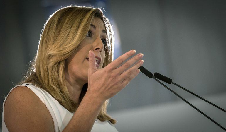 La secretaria general del PSOE-A y presidenta andaluza, Susana Díaz, durante su intervención ayer en la reunión del comité director de su partido en Sevilla.