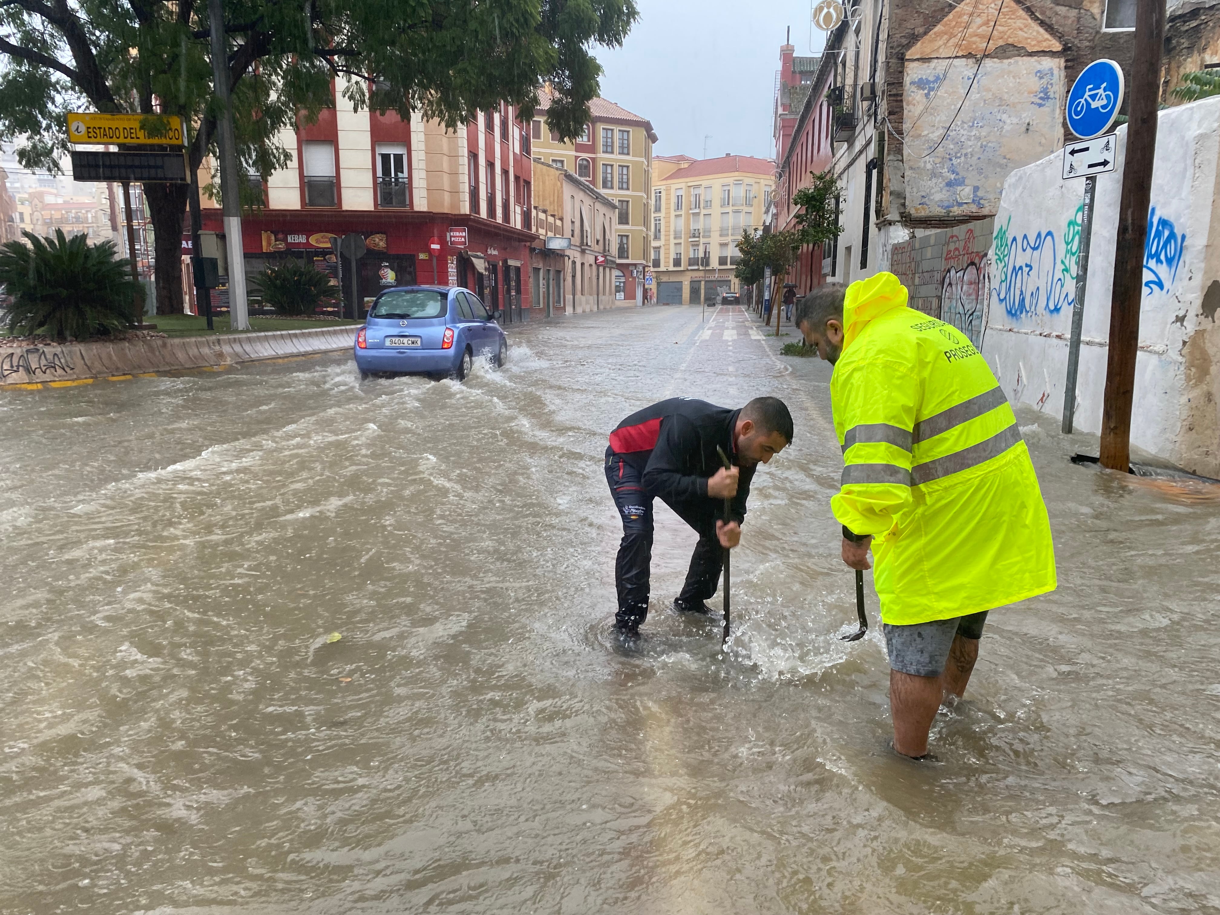 Málaga supera los 144 litros por metro cuadrado por las fuertes lluvias