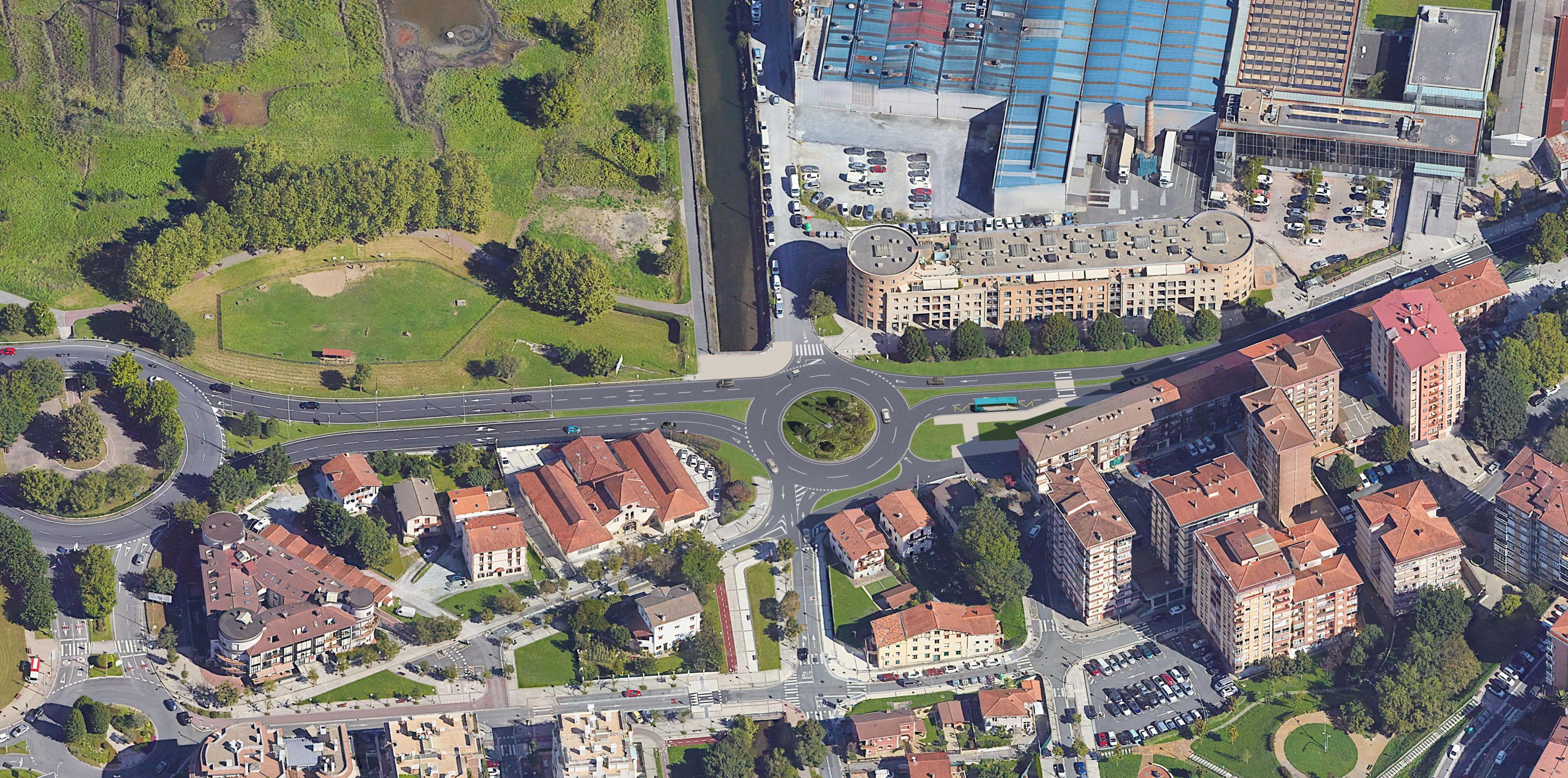 Proyecto de la nueva rotonda de Azken Portu que aliviará el tráfico en Palmera Montero y Arbes